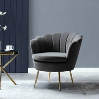 Foster Fabric Accent Chair in Dark Grey Colour