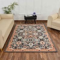 Multicolor Traditional Machine Made Polyester 5 X 7 Feet Carpet
