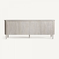 Glasgow Solid Mango Wood Sideboard with 4 Door in White Wash Finish