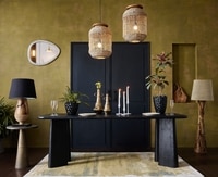 Serenzia Franz Solid Wood 6 Seater Dining Table in Black Finish