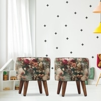 Miles Solid Wood  Ottomon in  Multicolor Colour