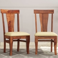 Mars Solid Wood Dining Chair in Natural Finish
