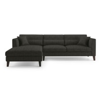 Lewis Sectional Sofa (Colour : Graphite Grey, Cushion : Hard, Seater : Left Aligned 3 Seater + Left Aligned Chaise)