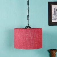 Jasiah Pink Natural Fiber Hanging Light