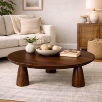 Tiffey Solid Wood Coffee Table In  Dark Brown Finish