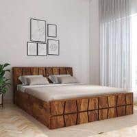 Meighen Solid Wood Queen Platform Storage Bed In Provincial Teak Finish