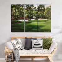 Truss Pcs Green Black Augusta National 13th Hole Canvas Canvas Wall Prints Set of 3 Multicolor Matte