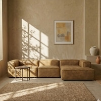Elegantedge Wood Left Aligned 3-Seater With Upholstery Non Storage Sofa In Brown Colour