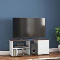 Riley Dual Tone TV Unit in White Finish
