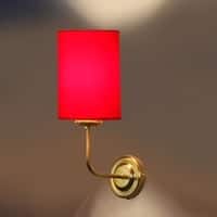 Devansh Metal Electric Wall Light in Gold Colour with Red Shade Count of 1 Light