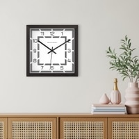 Modern Square Wall Clock with Graphic Frame and Bold Numerals