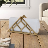 Metalsmith Metal Napkin Holder Gold Finish Tabletop Organizer