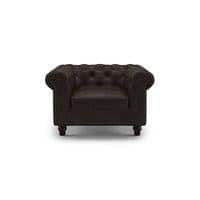 Winchester 1 Seater Leatherette Sofa in Chocolate Colour