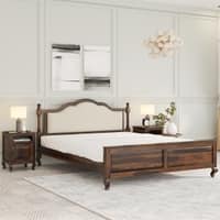 Verona Shesham Solid Wood Queen Size Bed Non Storage Bed In Provincia Teak Finish
