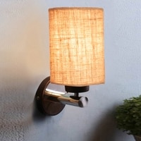 Devansh Metal Electric Wall Light in Beige Colour with Beige Shade Count of 1 Light