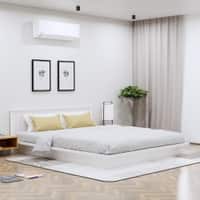 Hexa Engineered Wood Modern King Bed With Headboard Without Storage In Frosty White