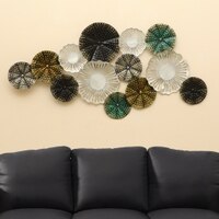 W-Grace Abstract Metal Wall Decor in Multicolor Set of 1
