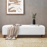 Zelko Boucle 2 Seater Ottoman Bench in white Color
