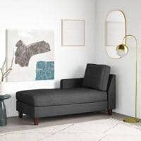 Alba Fabric Chaise Launger in Dark Grey Colour