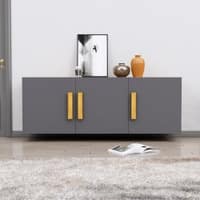 Hexa Red Multipurpose Storage Cabinet With 3 Door in Giant Wood And Slate Grey Colour