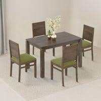 Atlas Solid Wood 4 Seater Dining Table With Atlas Dining Chair Set