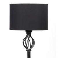 Gloria Black Cotton Shade Floor Lamp