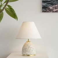 Stella White Table Lamp With Gold Metal Base