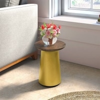 Rostrum Solid Wood Side Table in Glossy Finish