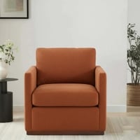 Bobby Boucle Fabric Lounge Chair in Orange Colour