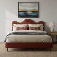 Solara Wave Luxe King Size Bed in velvet With Oak wood Frame & Hydraulic Storage