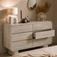 Roswell Solid Wood Chest Of 6 Drawers In White Ash Finish