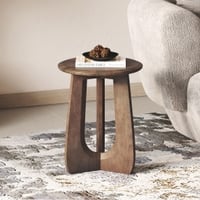 Aero Solid Wood Side Table In Danish Walnut Finish