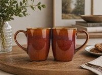 Brown Rustic Dawn Artisan Coffee Mug Set