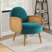 Holden Cane Accent Chair in T blue Colour
