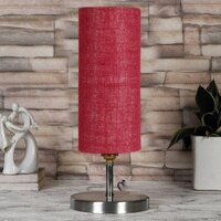 Maroon Jute table lamp with Steel Base -51