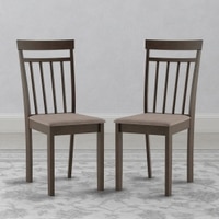 Ava Solid Wood Dining Chair Set Of 2 In Umber Walnut Finish
