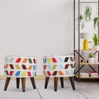 Willow Solid Wood  Ottomon in  Multicolor Colour