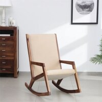 Rehan Solid Wood Rocking Chair in Beige Colour