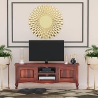 David Solid Wood TV Unit in Honey Finish
