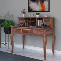 Charlotte Solid Wood Study Table in Urban Teak Finish