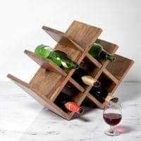Kassel Sheesham Wood Wine Rack for 8 Bottles in Teak Finish