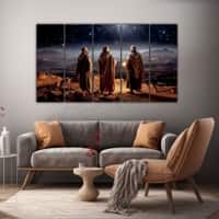 The Castle Decor Jesus Epiphany Day Wall Art Set of 5 Digital Painting 27x48 Inch