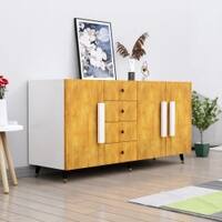 Hexa Red Multipurpose Storage Cabinet With 4 Drawer 3 Door in Giant Wood Colour