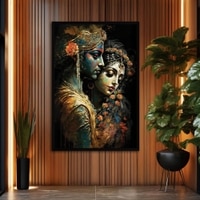 The Castle Decor Radha Krishna Wall Painting Framed Artwork 20x30 Inch