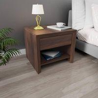 Yuko Engineered Wood Bedside Table with One Drawer in Columbia Walnut Finish