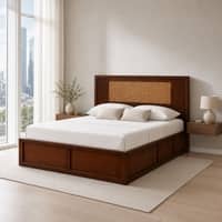Aaranya Solid Wood Comfort Queen Bed Box Storage Provincial Teak Finish Mattress 60 x 78 Inches