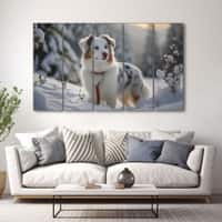 The Castle Decor Snow Dog Wall Art Set of 5 Digital Painting 27x48 Inch