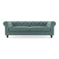 Winchester Luxe 3 Seater Fabric Sofa in Dusty Turquoise Velvet Colour