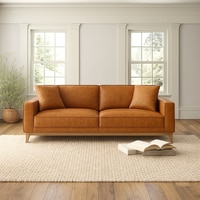 Airy 2 Seater Sofa In Leatherette Brown Color