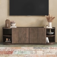 Torin Solid Wood TV Cabinet In Danish Walnut Finish